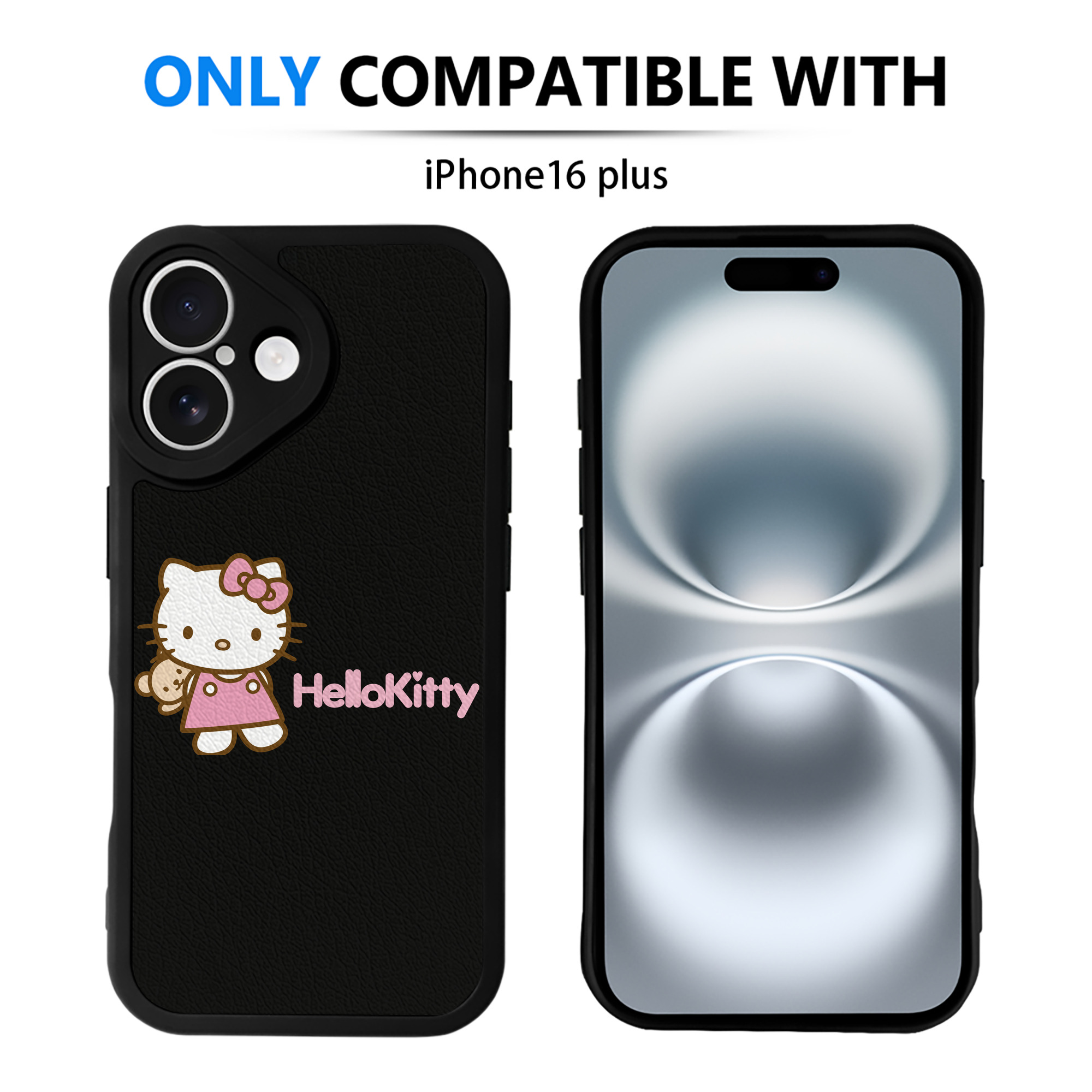 （画像用） Hello Kitty ハローキティ 【iPhone 16シリーズ対応】シリコンスマホケース（レザー調） 材質：シリコン